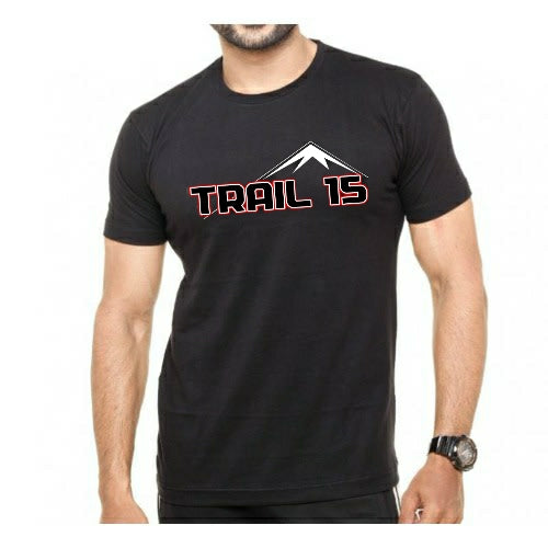 Unisex Black Trail T-Shirt: Small Logo